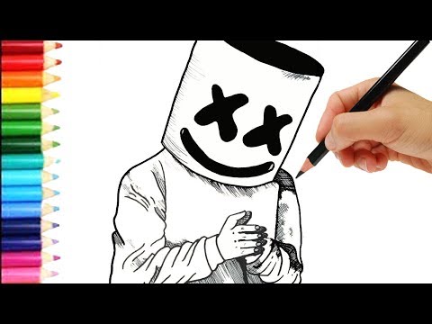 Como dibujar a Marshmello  😱 Speed Paint Marshmello