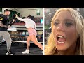 THE REAL BROCK LESNAR? - ELLE BROOKE WATCHES ON AS FORMER OPPONENT JULLY POCA CRUSHES THE PADS