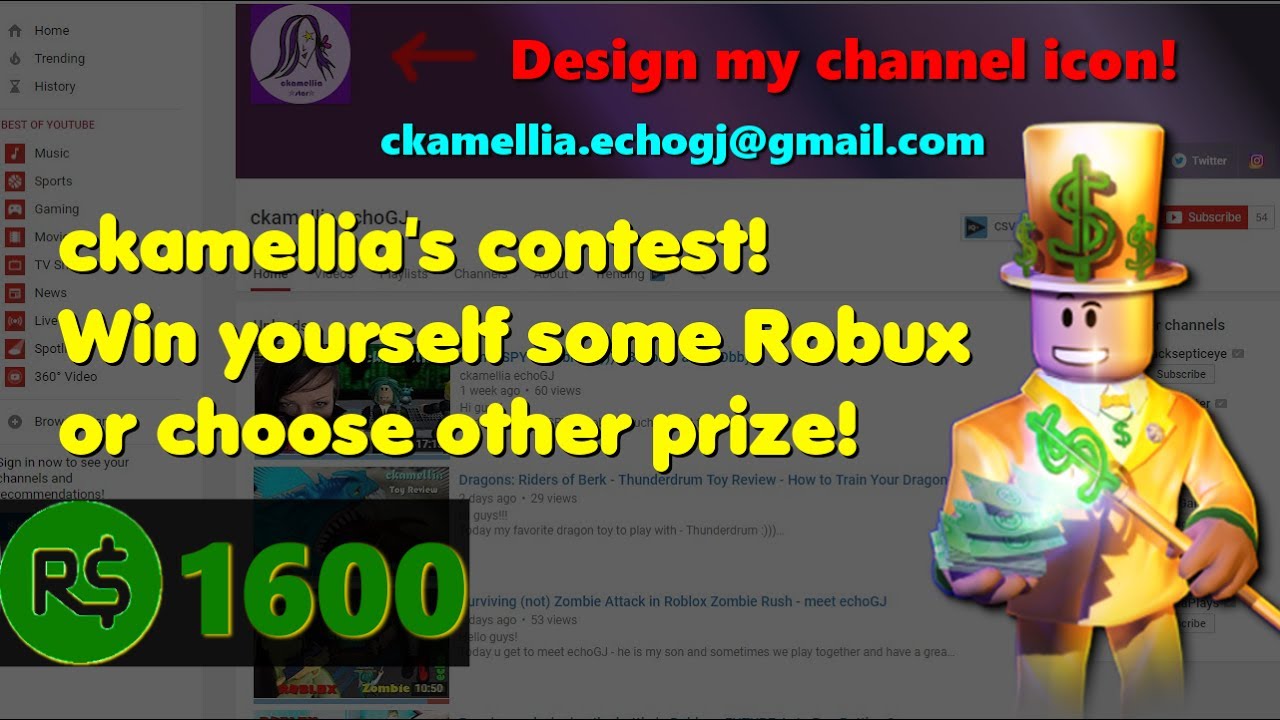 [CLOSED] Win 1600 Robux! Design my channel icon and win big bucks DROP ...