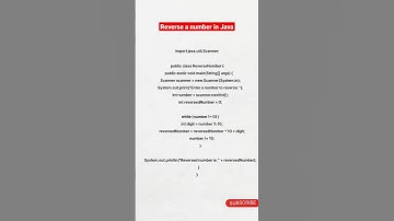 Reverse a number java program | Java code to reverse a number #javaprogramming #youtubeshorts #short