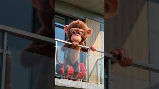 Instant Karma! Monkey's Water Balloon Prank Gets EPIC Payback 🐥 #instantkarma #epicfail #shorts