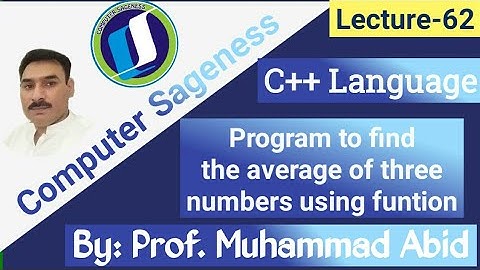 How to find average of 3 numbers using function in C++ Programming || Lecture-62 || Urdu Hindi