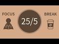 25/5 Pomodoro Timer with Deep Brown Noise 🌿 2-Hour Study with Me for Focus &amp; ADHD