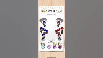 Brain Test Level 182 End this war Answers Solutions