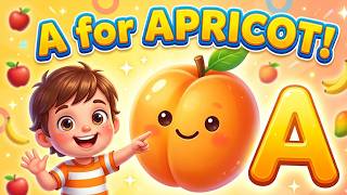 ABC Phonics Song A for Apricot | Learn Fruits for Kids | Fun Learning Video for 3 Year Old Toddlers