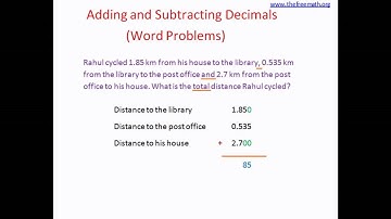 Adding, Subtracting Decimals - Word Problems