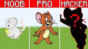 Pixel Art NOOB vs PRO vs HACKER Jerry in Minecraft 1
