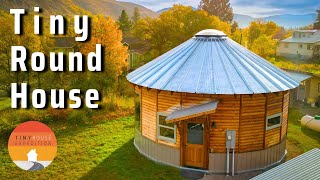 Round House Magic in the Mountains! He built a Wooden Yurt from a Kit