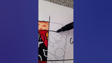 Glitch effect ! Pizza Drawing with Posca Markers Part 3 ! #shorts #posca