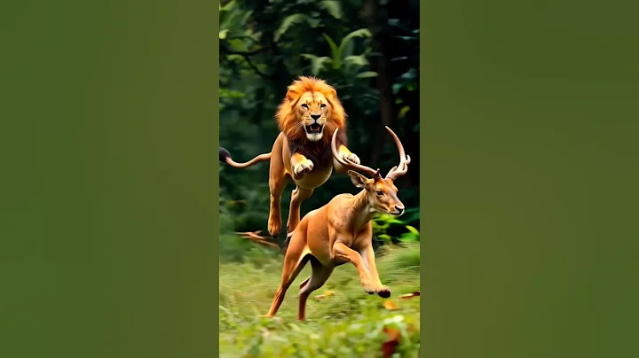 lion attack on deer ai#attack#video