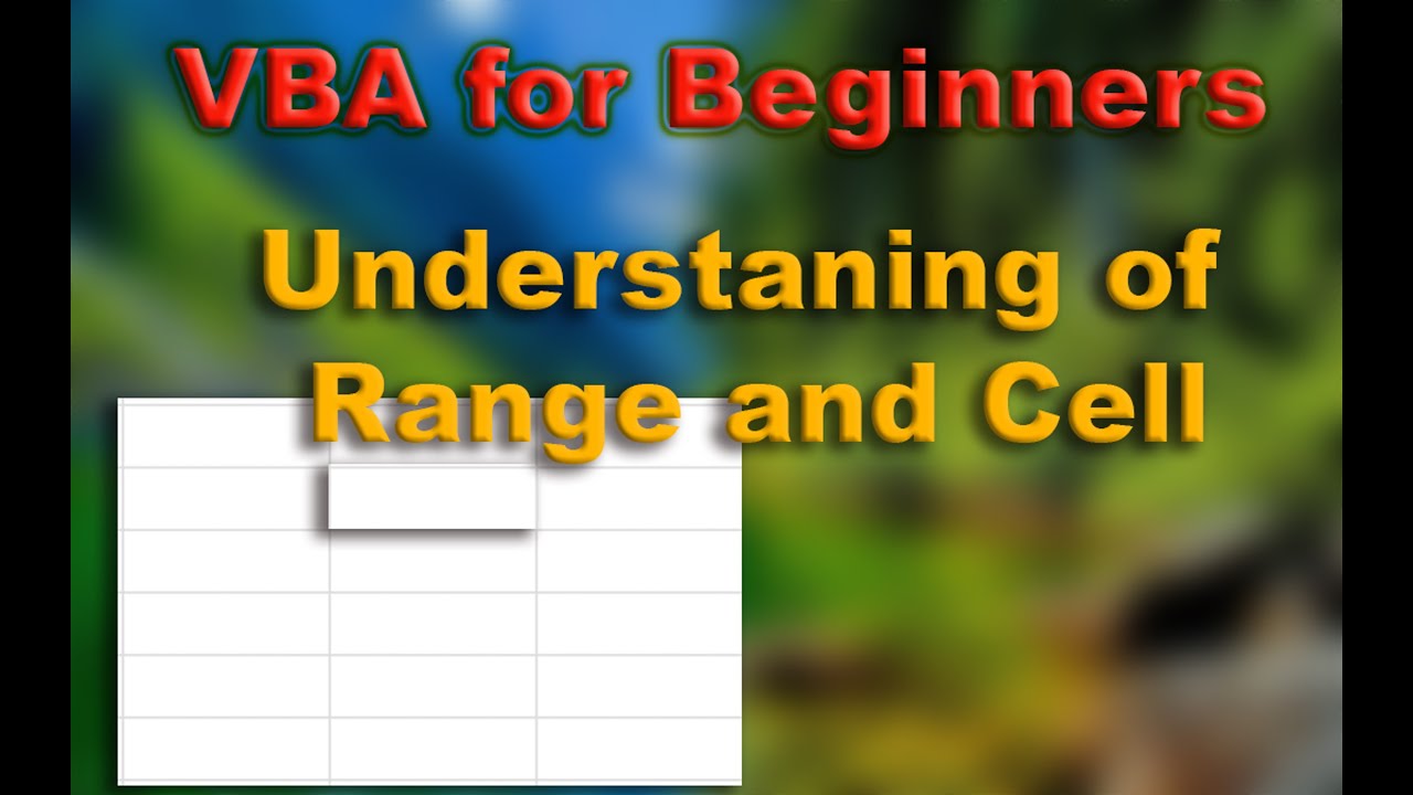 Vba for Beginners | What is Range and Cell in Excel Vba - YouTube
