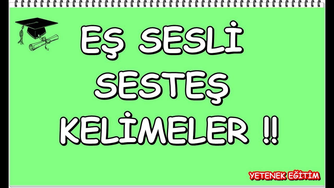 Es Sesli Kelimeler Sestes Kelimeler Youtube