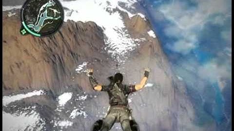 Just Cause 2 jumping down a helicopter