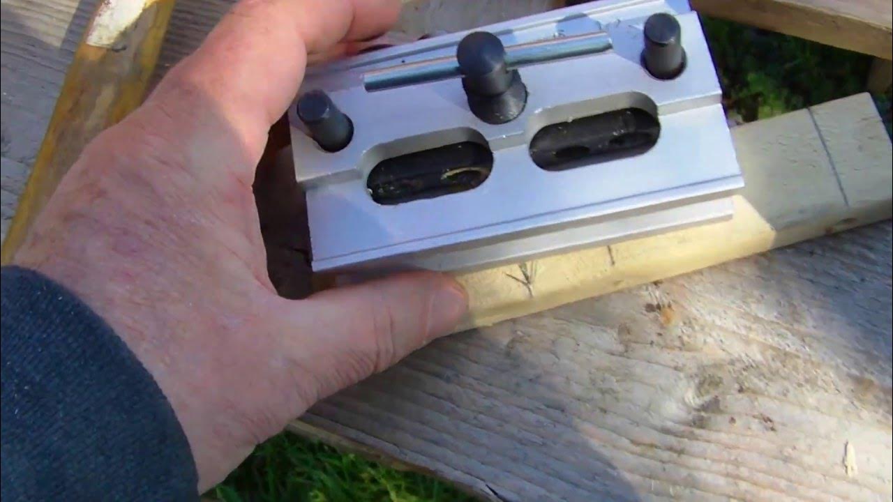 home made dirty dowel jig using Harbor Freight jig to make Jeep Cup