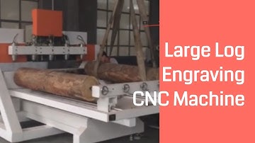 Large Diameter Log Engraving - Heavy Duty Woodworking CNC Router China