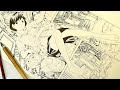 迷宮でくつろぐ  Draw MANGA　漫画原稿　作画風景　下絵・ペン入れ