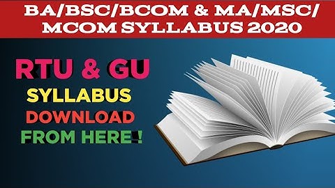 RTU And GU CBCS Syllabus 2020 | BA/BSC/BCOM And MA | Download Syllabus | TRICKYWORLD264