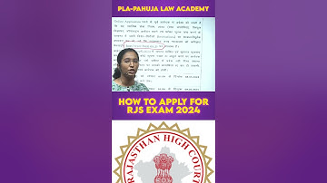 How to apply for the Rajasthan Judiciary Exam 2024 | Rajasthan Judiciary Exam - RJS - PLA #pla #rjs