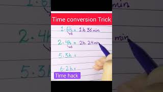time conversion hack || maths trick #shorts #shortsvideo #time