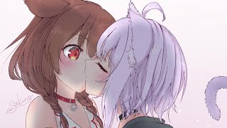 In an Adorable Reversal, Okayu Kisses Korone On Stream During Their 3rd Anniversary [Hololive]