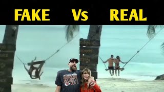 Taylor Swift and Travis Kelce Falling off Swing Viral Video - FAKE Vs REAL