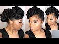 HOW TO| TWISTED FAUX HAWK UPDO TUTORIAL NATURAL HAIR using KANEKALON HAIR |PROTECTIVE STYLING