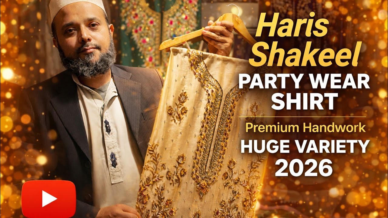 Luxury Haris Shakeel Party Wear Shirt | Premium Handwork | Huge Variety 2026