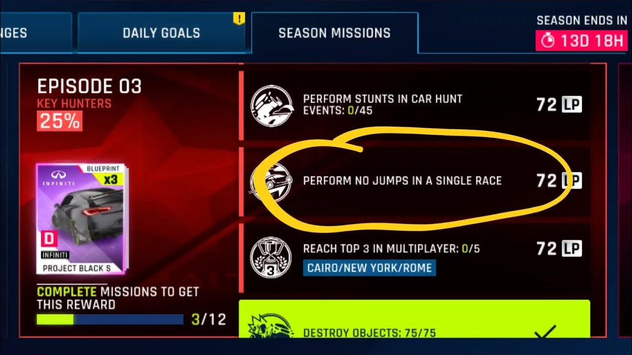 Asphalt 9 Black Friday Season Missions EP 3 "PERFORM NO JUMPS IN A