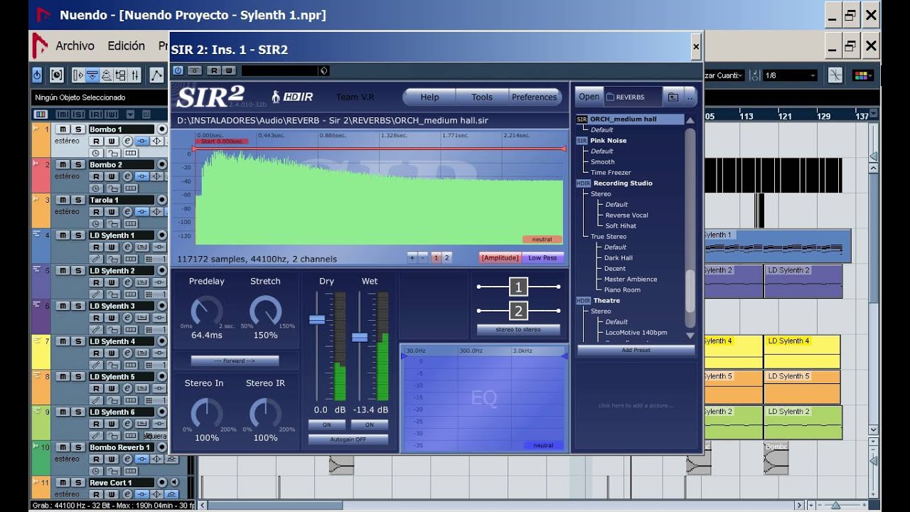 Reverb VST RTAS | SIR 2 Knufinke © | Curso Técnico de Produccion ...