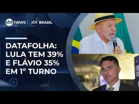 Datafolha: Lula has 39% to Flávio Bolsonaro's 35% in the first round | #SBTBrasil