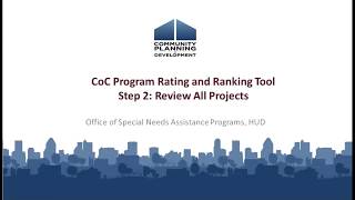 CoC Program Rating and Ranking Tool: Step 2 - Review All Projects screenshot 1