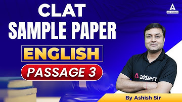 CLAT 2023 : Sample Paper English Language | CLAT 2023 Preparation