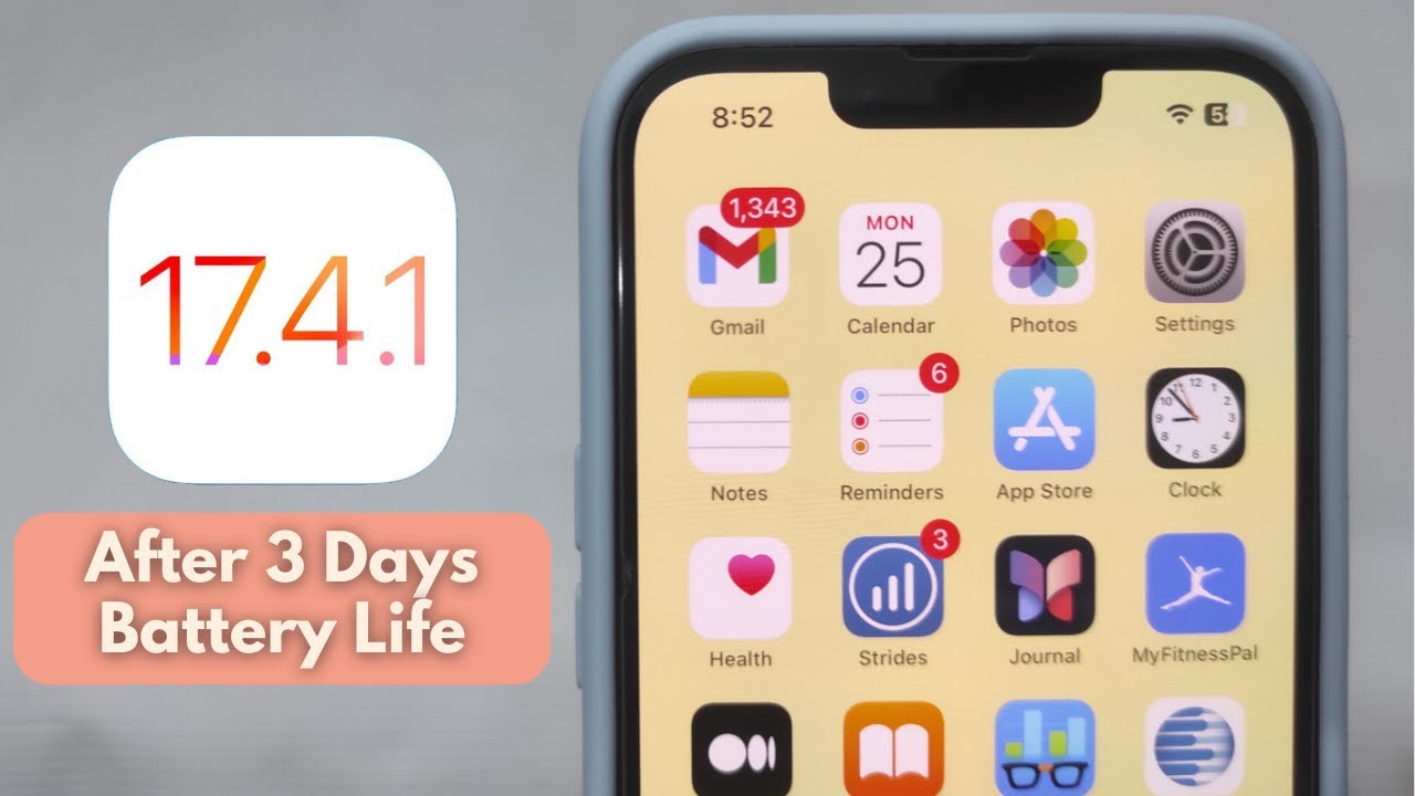 iOS 17.4.1 Battery Life After 3 Days - YouTube