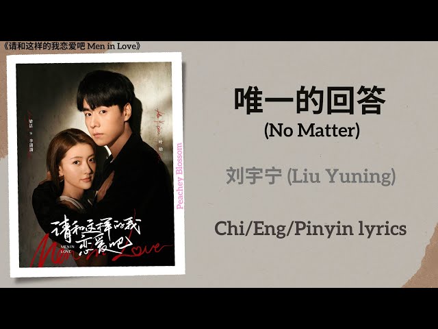 唯一的回答 (No Matter) - 刘宇宁 (Liu Yuning)《请和这样的我恋爱吧 Men in Love》Chi/Eng/Pinyin lyrics class=