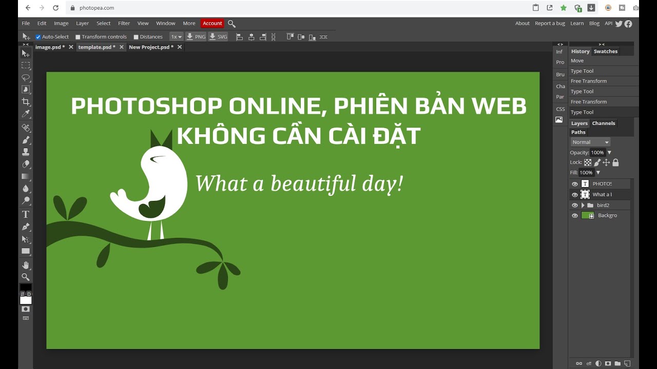 โฟโต้ ส เค ป ออนไลน์  2022 New  PHOTOSHOP ONLINE, Photoshop phiên bản web, không cần cài đặt, Photoshop online tiếng Việt