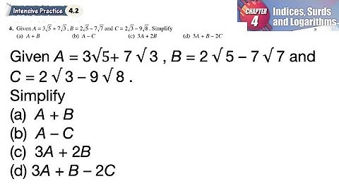 Indices, Surds and Logarithms 4.2 Q4 | latihan intensif 4.2 | Simplify