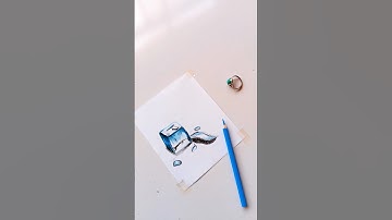 Realistic Ice Cube Drawing by colour pencil #youtubeshorts #shorts