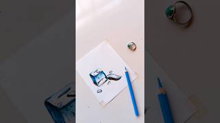 Realistic Ice Cube Drawing by colour pencil #youtubeshorts #shorts