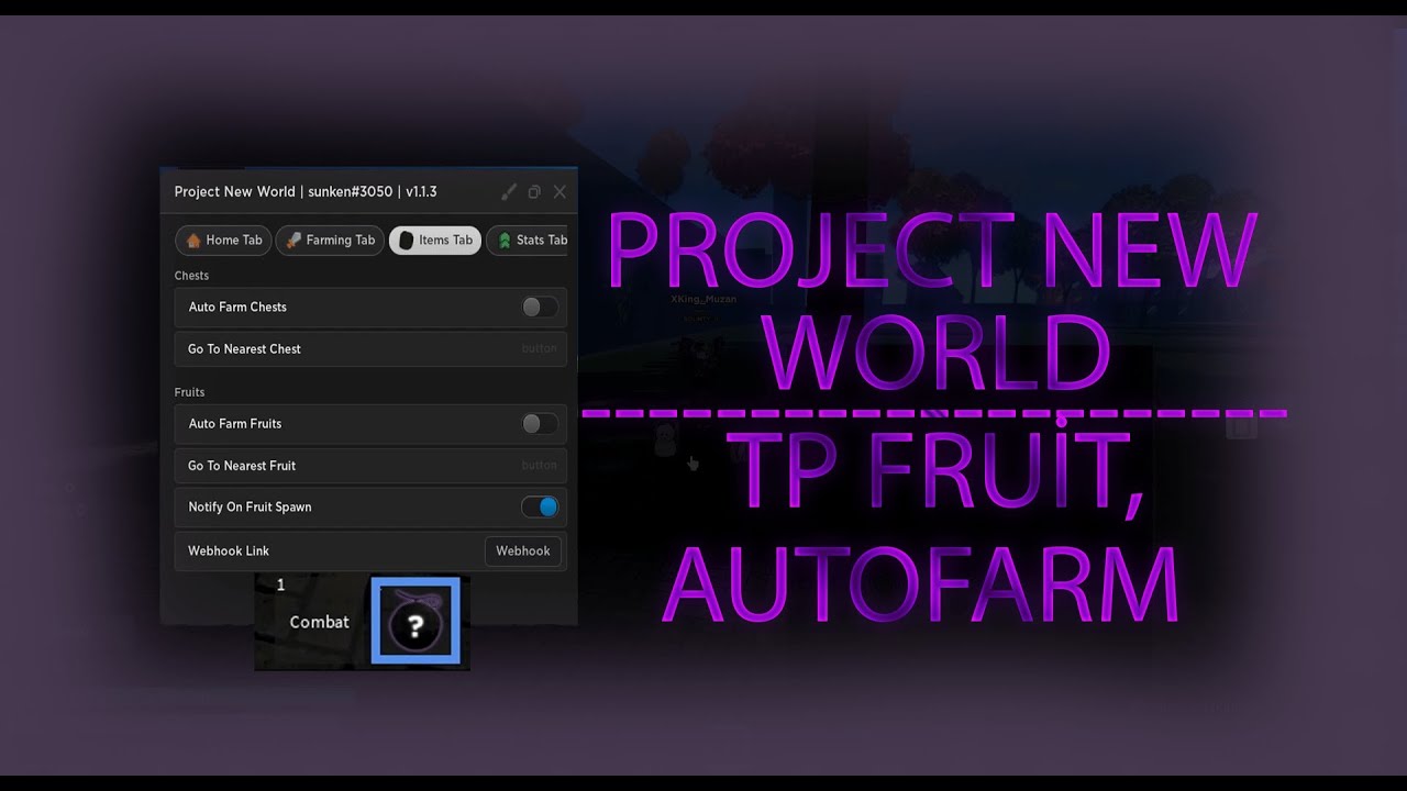 Project New World Script  Quests Farm, Fruits & More
