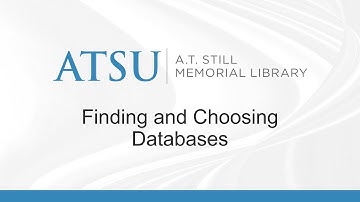 Finding and Choosing Databases
