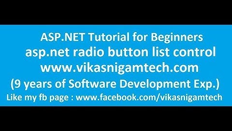 asp.net radio button list control in asp.net | asp.net tutorial