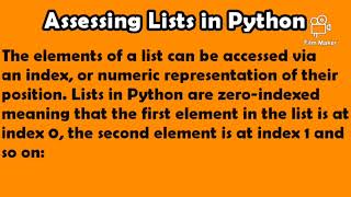 Take The Stress Out Of Assessing Lists In Python | Elijah Olayinka | ZED Programming