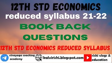 12th std economics reduced syllabus book back questions 2021-2022 l 12th economics reduced syllabus