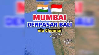 Mumbai To Denpasar Bali Flight Route By Indigo 6E1607