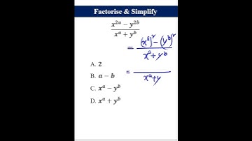 Algebra - Factorise & Simplify #shorts #maths #algebra #factorise #simplify