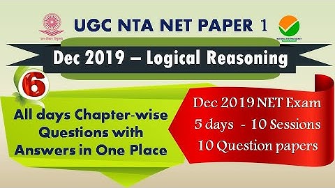 Logical Reasoning Dec 2019 UGC NET Paper 1 Chapterwise collection of questions with answers