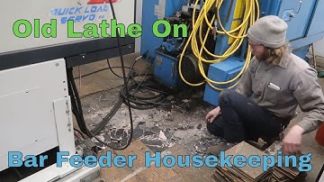 Powered up the non-working lathe and started to get the bar feeder ready for alignment