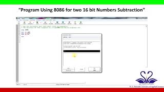 Program Using 8086 For Two 16 Bit Numbers Subtraction {L}