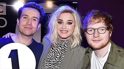Ed Sheeran crashes Katy Perry interview with Grimmy