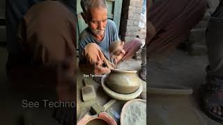 Art Of Making Clay Pot. #Pottery #Clay #Satisfying #Youtubeshorts